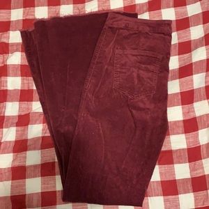 Maroon corduroy flares